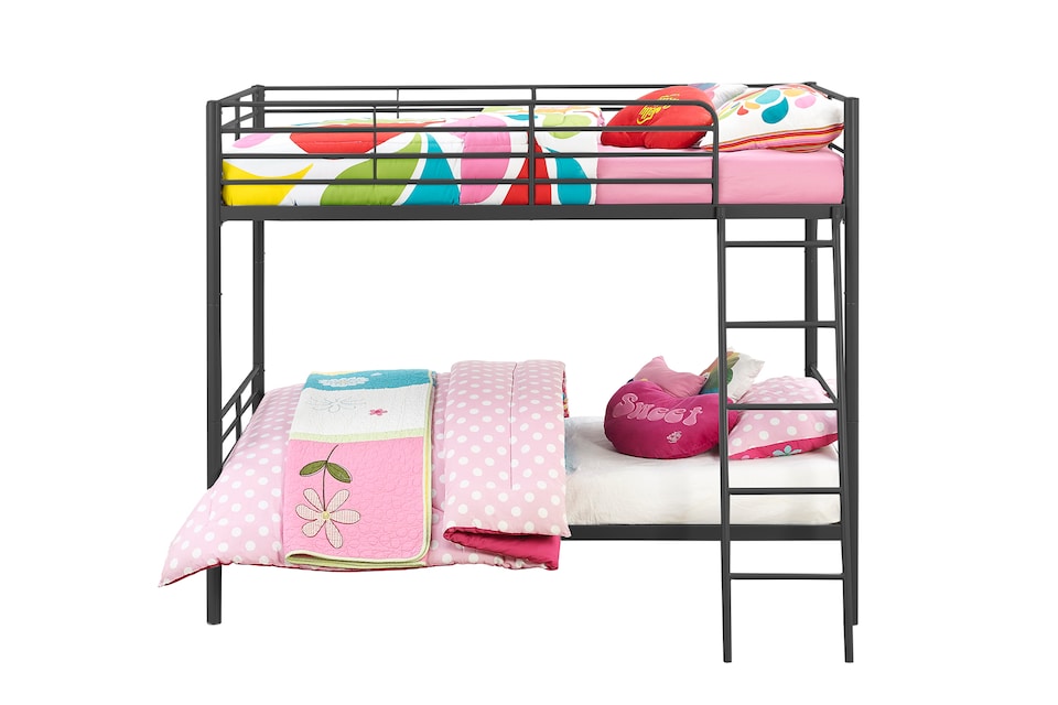 image 1 of Bunk Bed Convertible Metal Black, Single