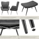 image 5 of Armchair Hygge - padded, armrests and ergonomic backrest, 150 kg load capacity | Grey | Wide cord anthracite/black | One Size | 1