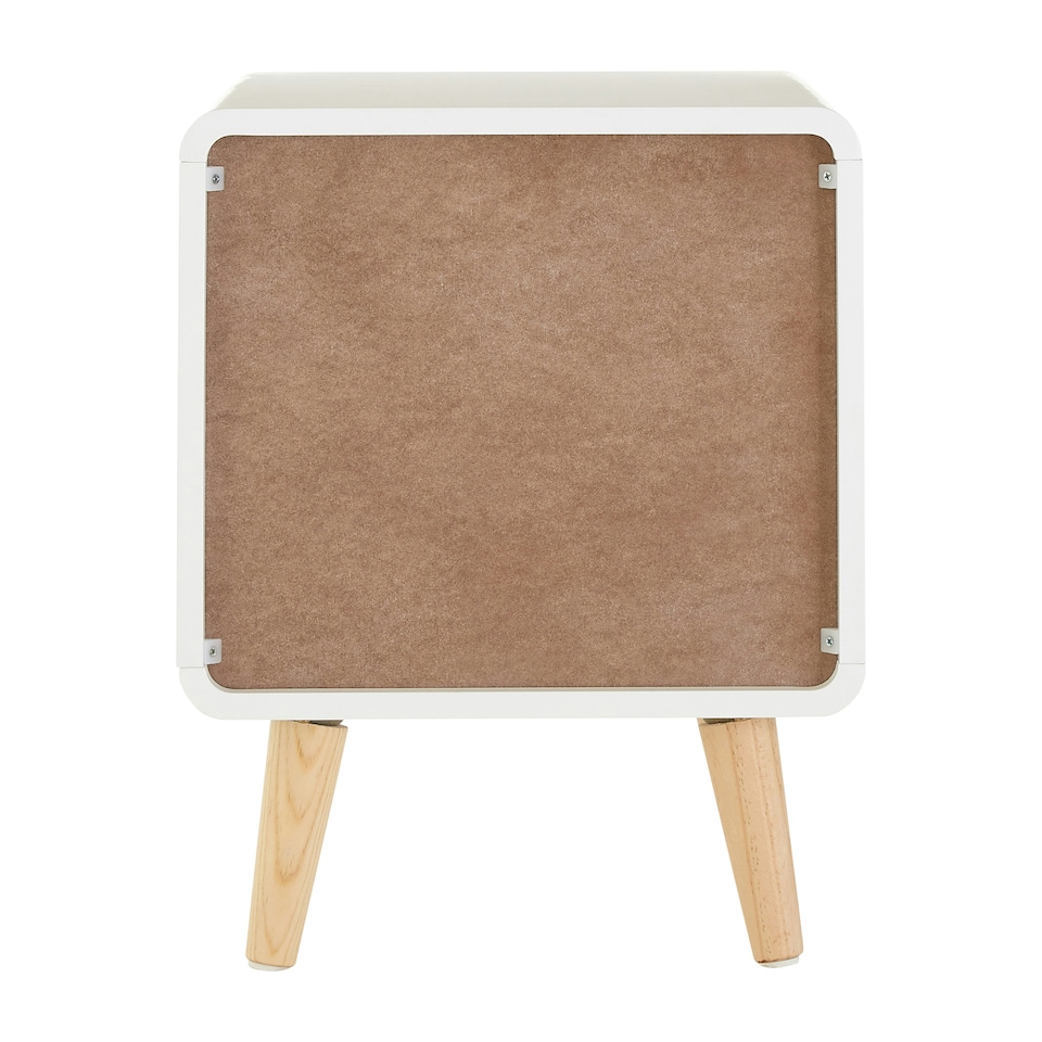 image 1 of Interiors by Premier 1 Door Cabinet, Versatile Bedside Cabinet, White Finish Bedroom Cabinet, Sleek and Modern Slim Cabinet
