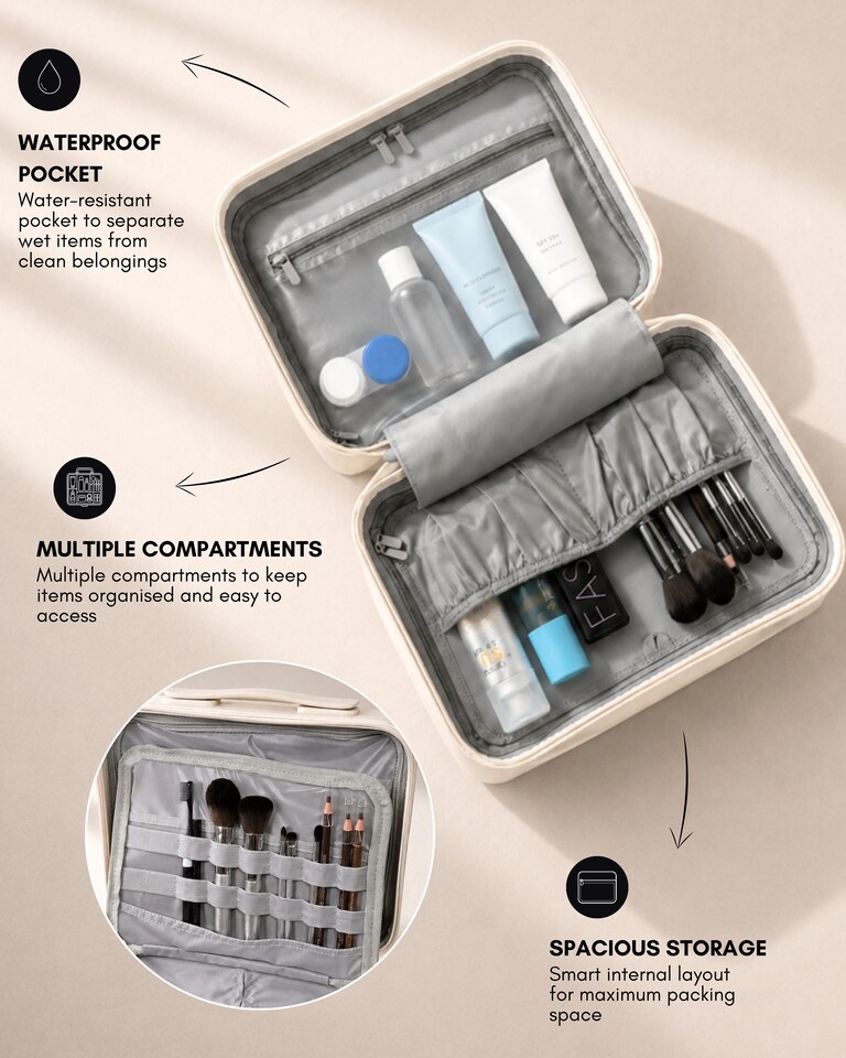 image 1 of Premium 100% Makrolon PC 2 PCS Suitcase Set | Vanity + Cabin Luggage