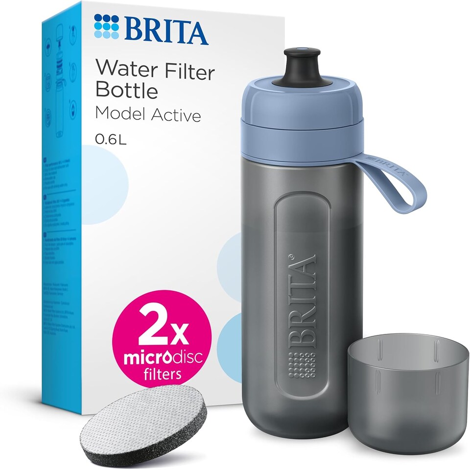 image 1 of BRITA Sports Water Filter Bottle Model Active Dark Blue (600ml) incl. 2x MicroDisc Filters