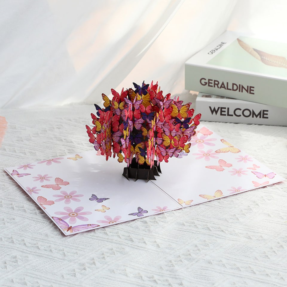 image 1 of Butterfly Canopy Tree 3D Pop Up Fantasy Greeting Card
