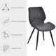 image 5 of HOMCOM Set of 2 PU Leather Dining Chair Moulded Seats Steel Frame Grey