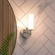 image 1 of ValueLights Canya Chrome IP44 Rated Bathroom Frosted Reeded Glass Wall Light