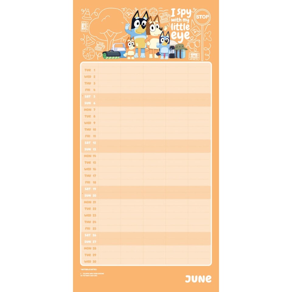 image 1 of BLUEY 2027 FAMILY ORGANISER CALENDAR