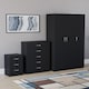 image 1 of Vida Designs Riano 3 Piece Bedroom Set (3 Drawer Bedside Chest, 5 Drawer Chest, 3 Door Wardrobe), Black (5)