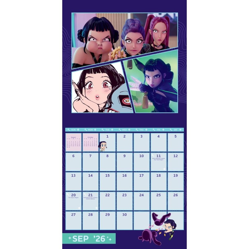 image 1 of K-Pop Demon Hunters 2026 Square Wall Calendar | Multi | Multicoloured | 1