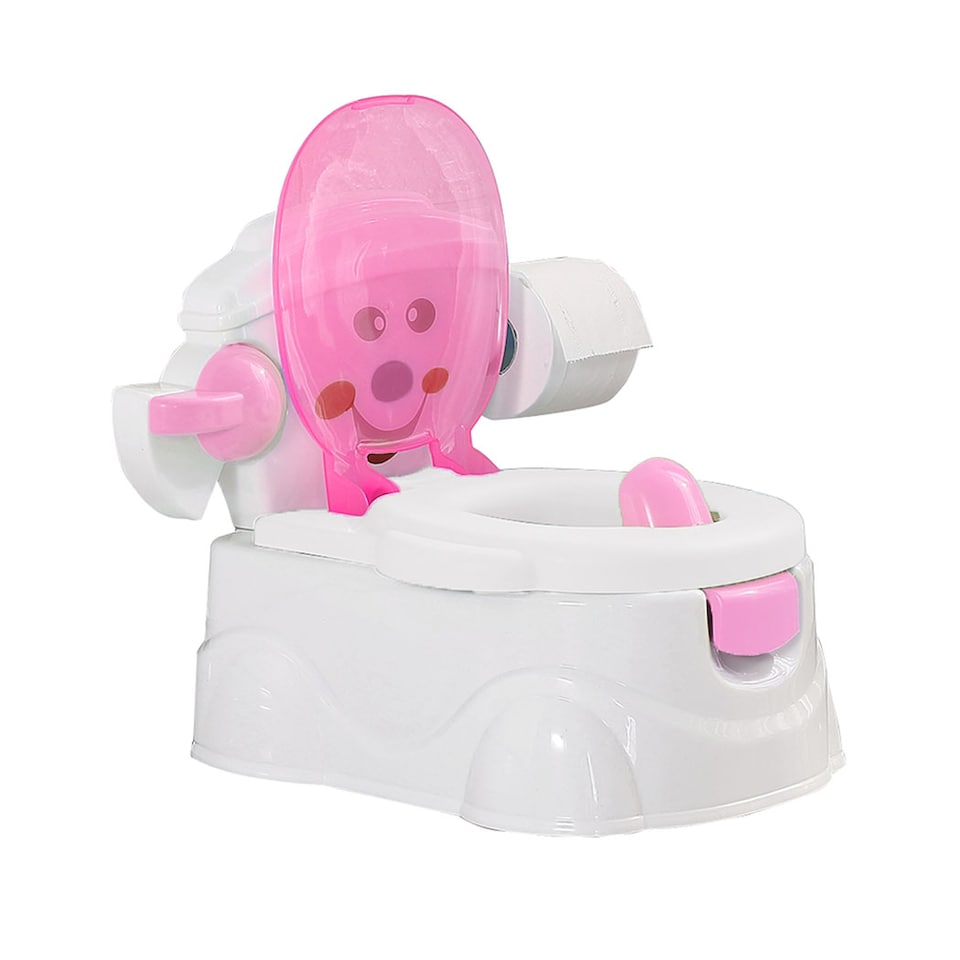 image 1 of Dekko Kids Potty Trainer Seat Plastic Non Slip Toilet Training for Toddlers | Pink | Pink