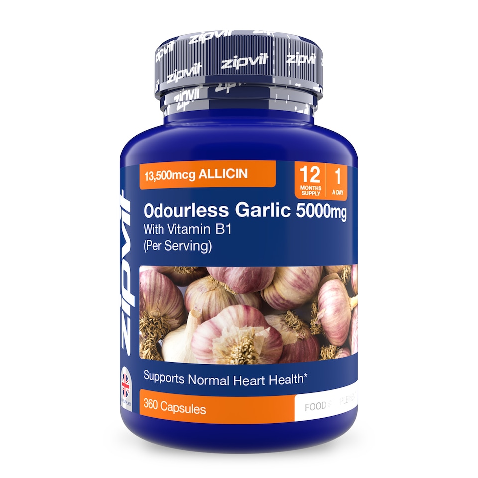 image 1 of Zipvit Odourless Garlic 5000mg with Vitamin B1, Heart & Energy Support, 360 Capsules, 12-Month Supply