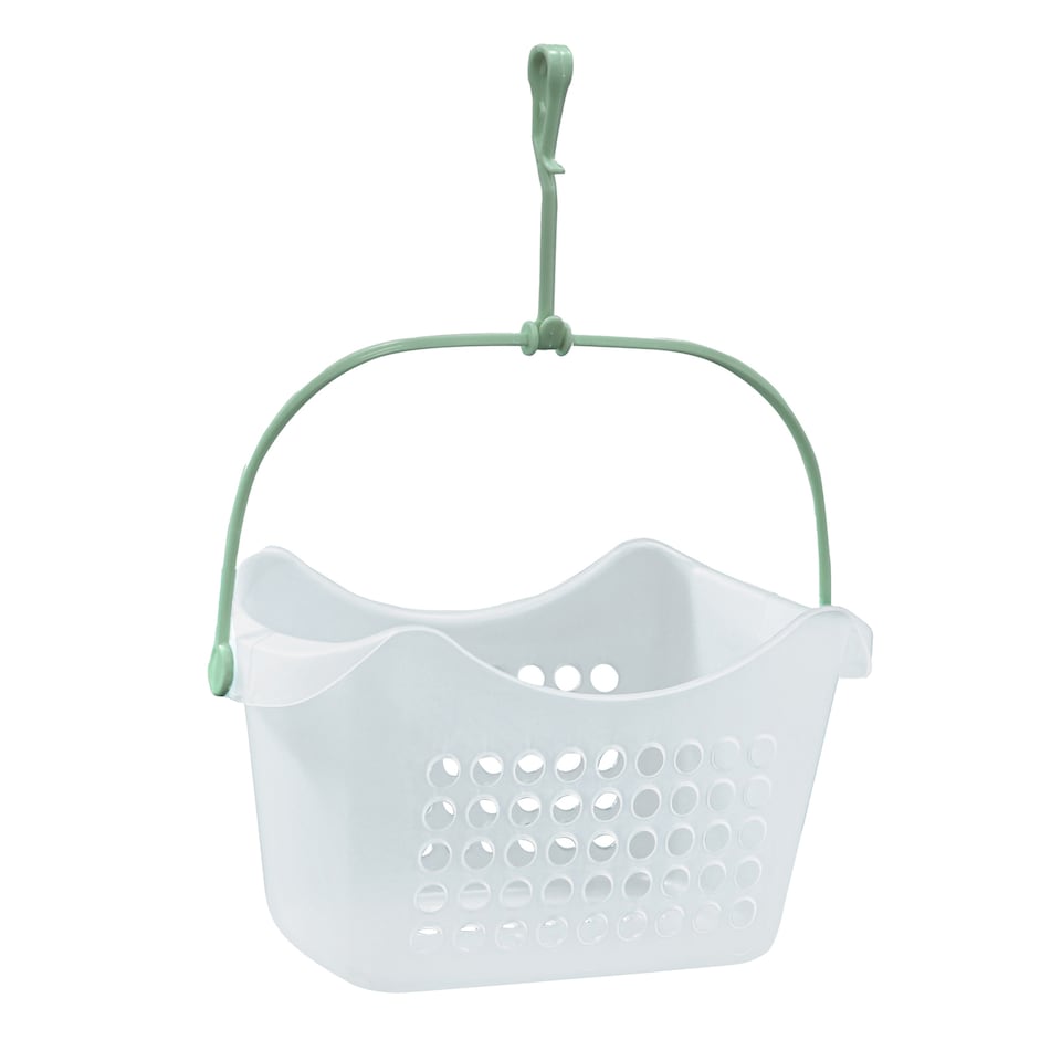 image 1 of JVL Peg Basket with 72 Plastic Dolly Clothes Pegs, Assorted Colours