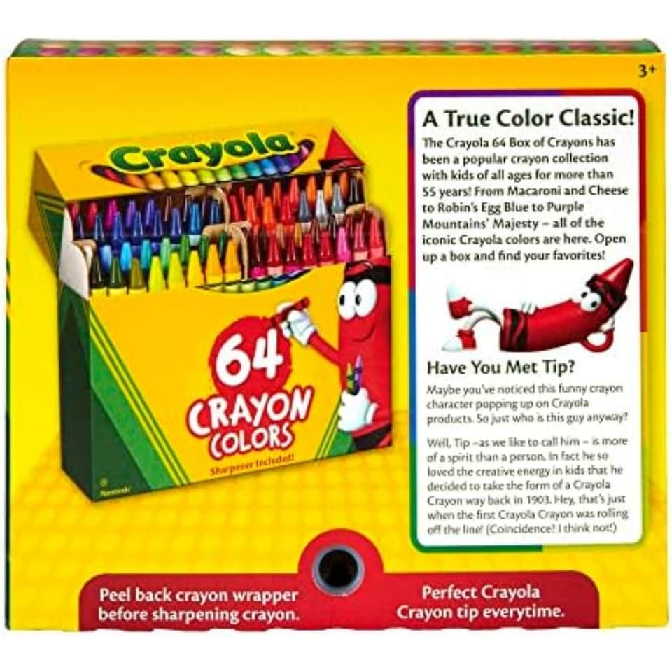 image 1 of Crayola Crayons 64 Count With Built In Sharpener