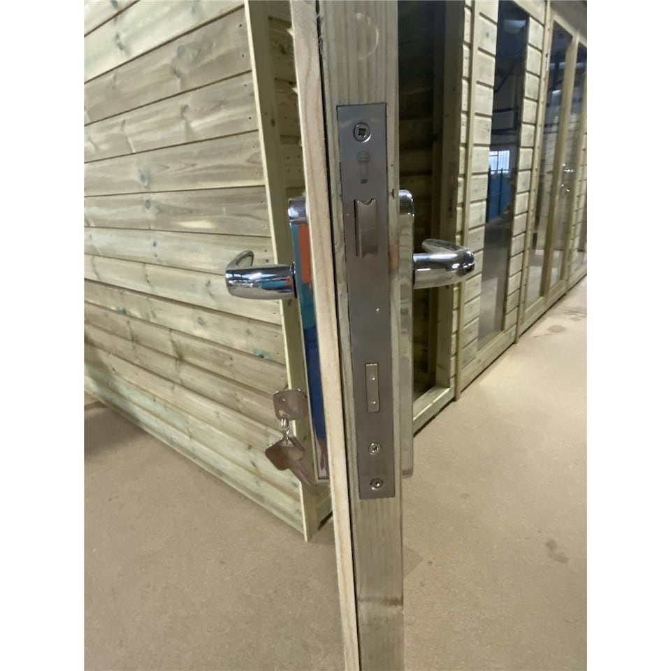 image 1 of 16 x 6 PENT Pressure Treated Tongue And Groove Pent Summerhouse with Higher Eaves and Ridge Height  (16' x 6' / 16ft x 6ft) (16x6)