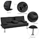 image 6 of Yaheetech Fabric Upholstered Convertible Futon Sofa Bed for Small Spaces