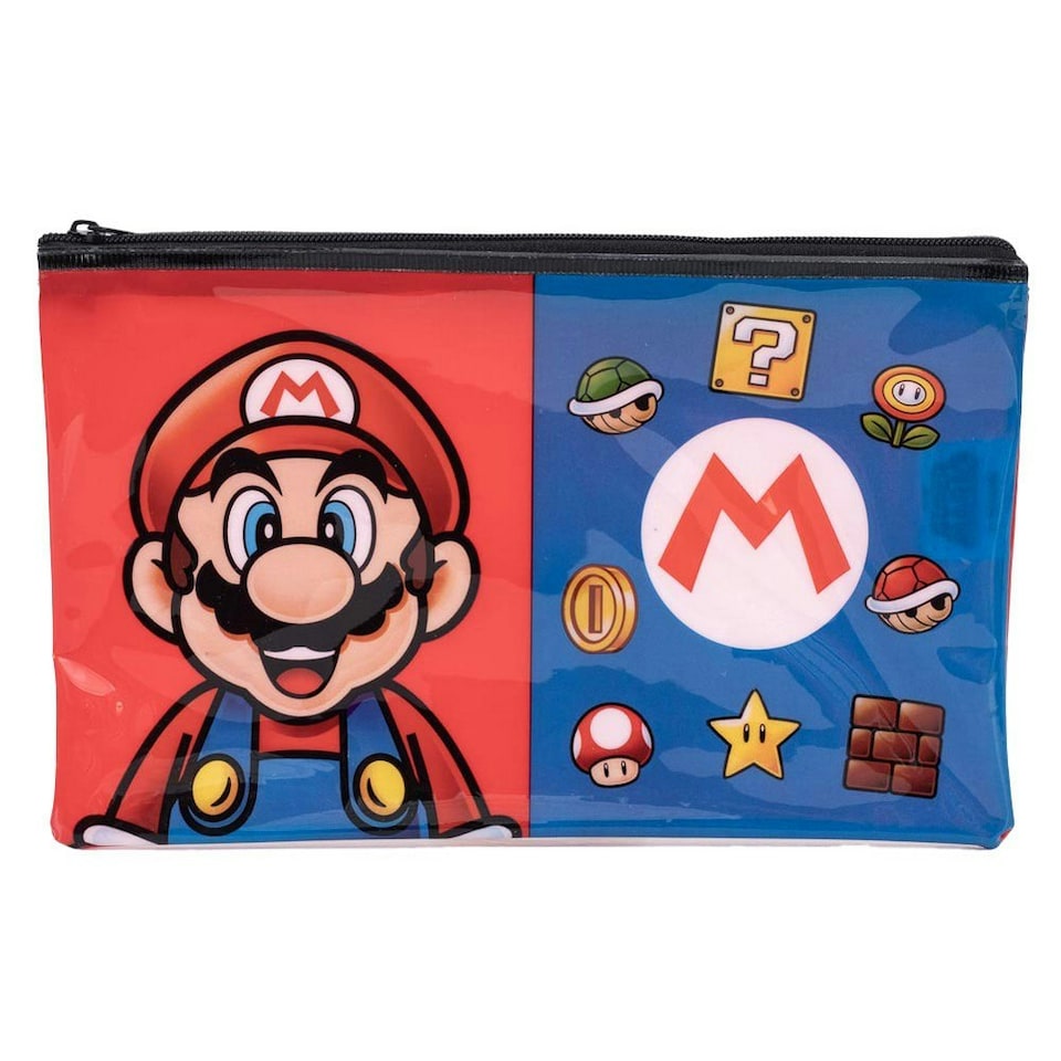 image 1 of Super Mario Essential Pencil Case - Blue/Red - One Size | Blue