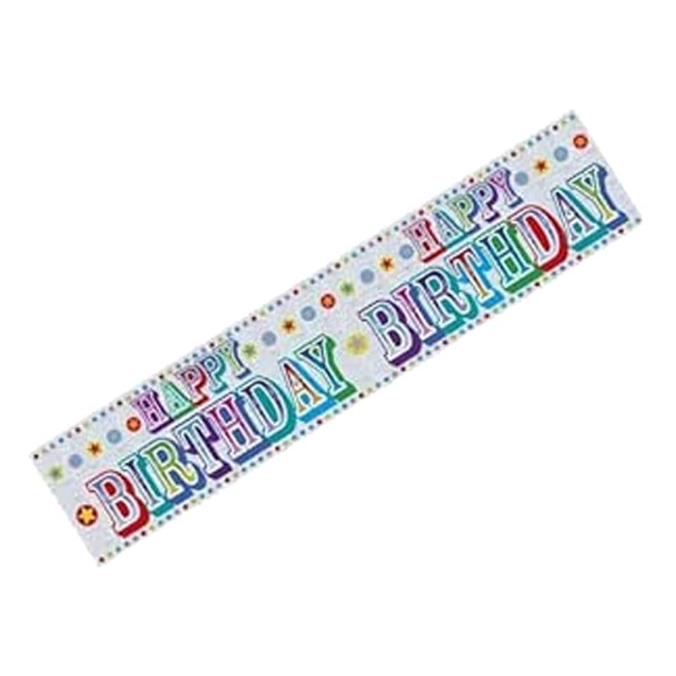Giant Happy Birthday Banner - Multicoloured - One Size