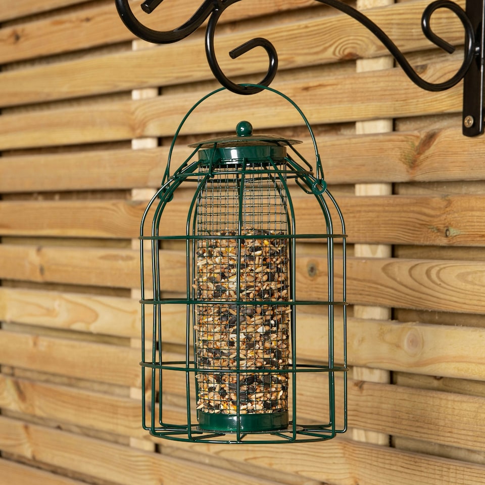 image 1 of Samuel Alexander Metal Hanging Bird Nut Feeder with Squirrel Guard