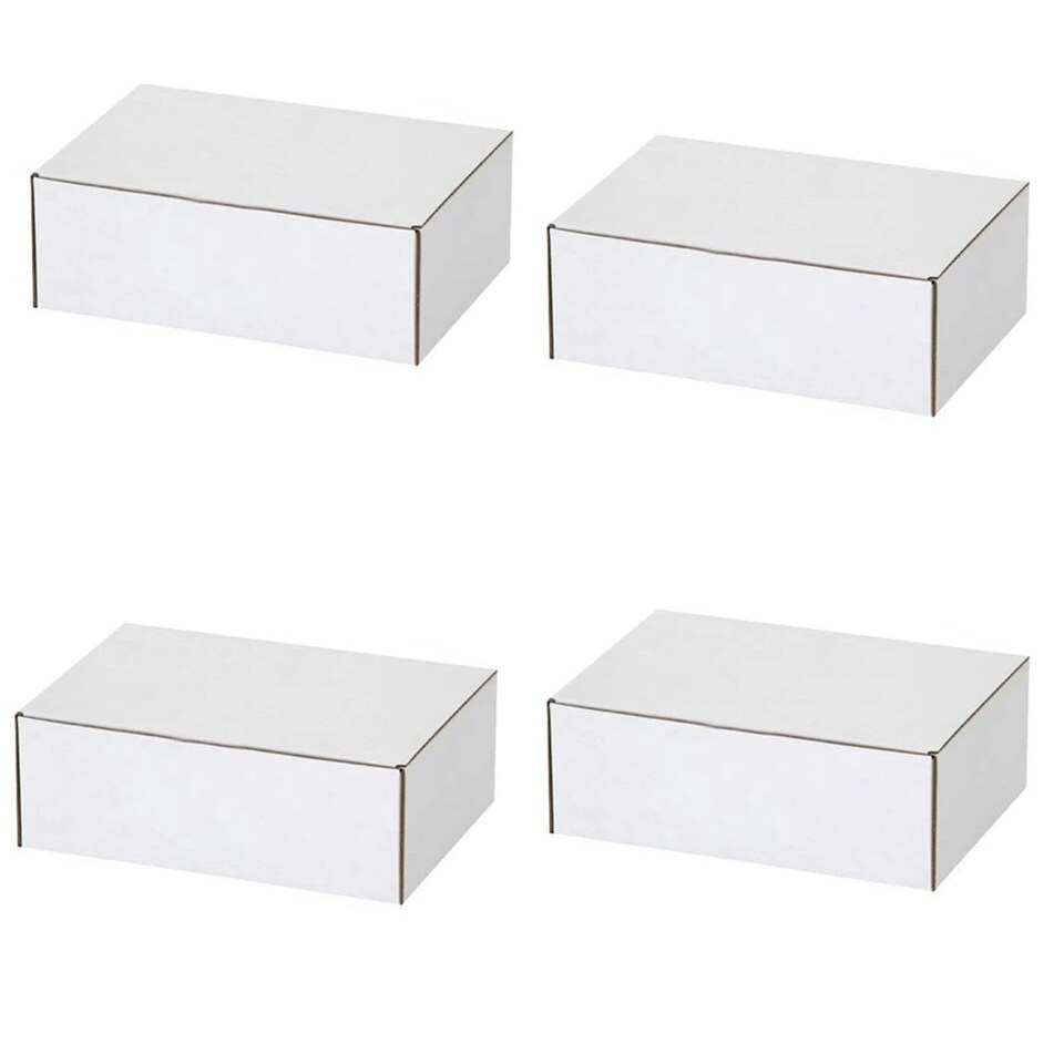 image 1 of 100 x White 8x4x4" Strong Single Wall Die Cut Packing Shipping Boxes White