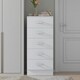 image 3 of FWStyle Tunis 5 Drawer Tallboy Slim Chest Of Drawers - Matt White