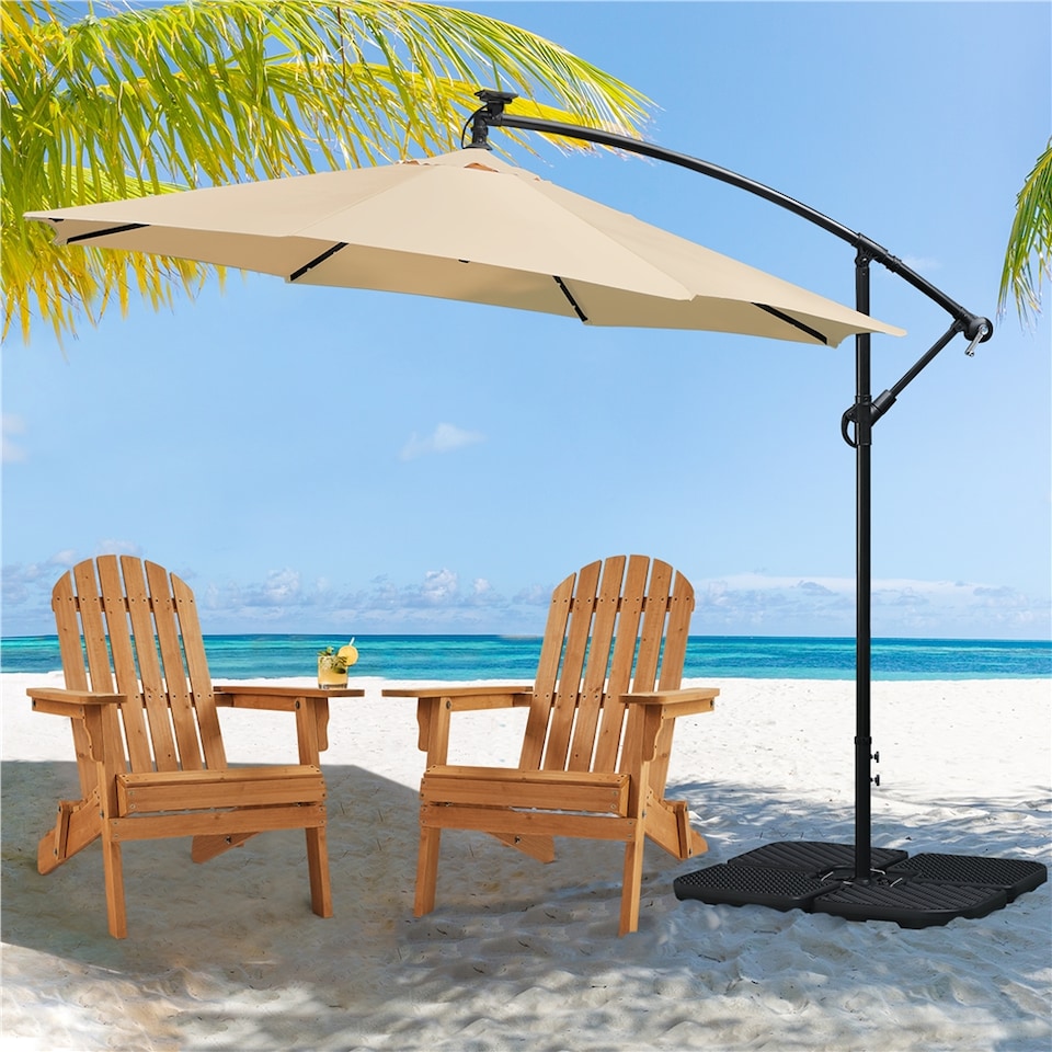 image 1 of Yaheetech 4 Piece Water or Sand Filled Patio Umbrella Base Stand-Black | Black | Black | 1