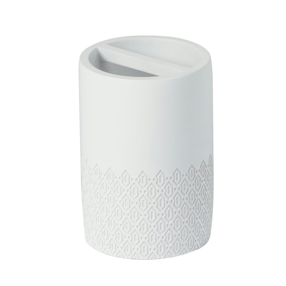 image 1 of Showerdrape Chantilly White Toothbrush Holder
