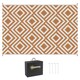 image 1 of Outsunny Reversible Waterproof Outdoor Rug W Carry Bag, 182 x 274 cm | Brown | Brown | 182 x 274 x 0.3cm