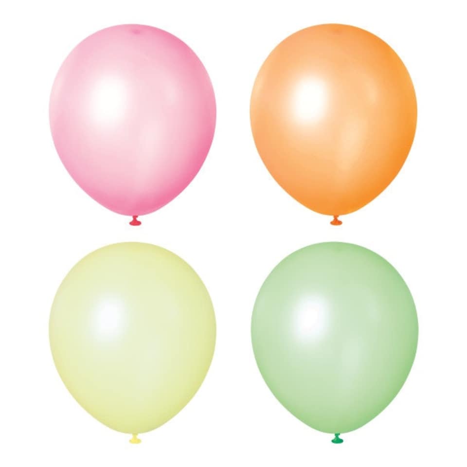 image 1 of Pack of 10 Assorted Neon Colors 12" Premium Latex Balloons