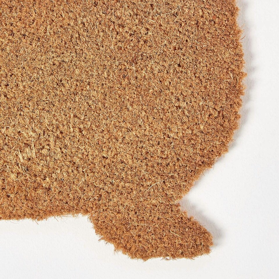 image 1 of Homescapes Coir Dog Shaped Non-Slip Doormat