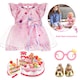 image 1 of Baby Doll Birthday Clothes Set Pretend Play Cake Cutting and Decorating Accessories for 12-16 inch Dolls doll not included