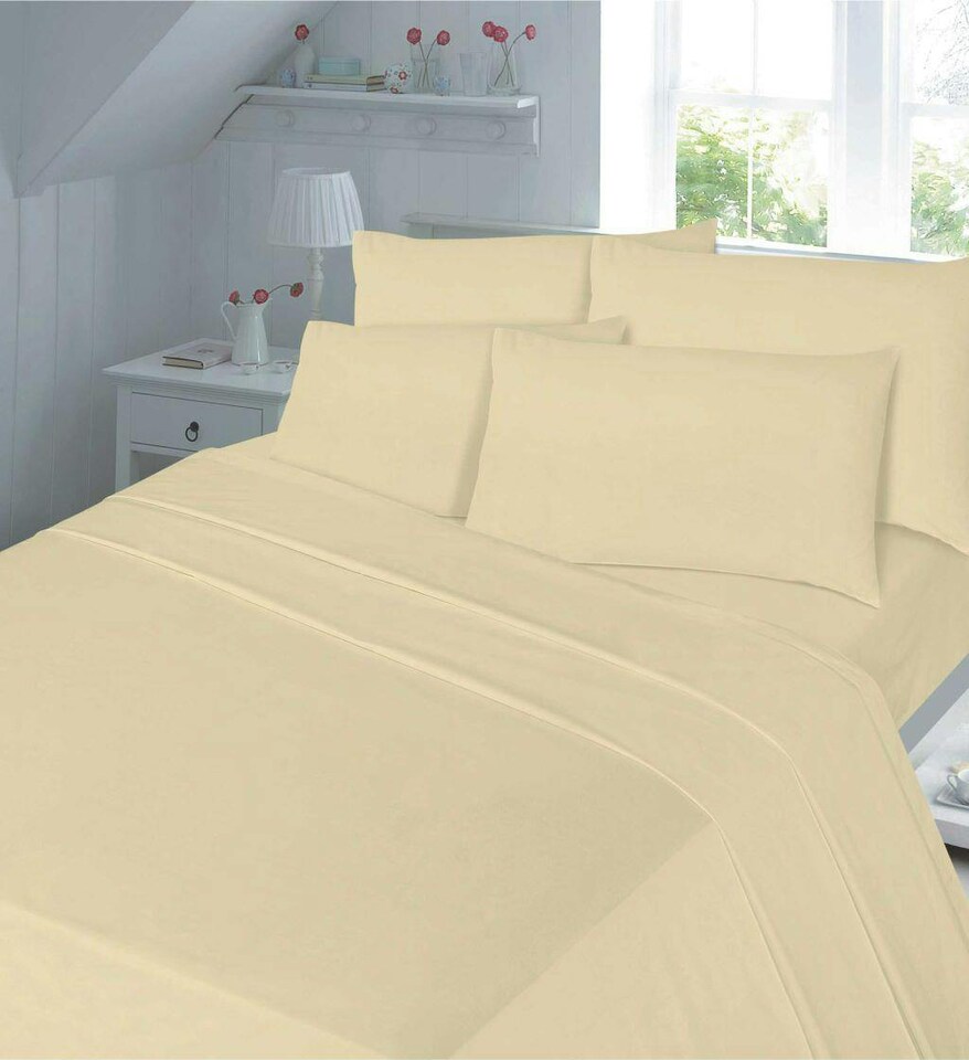 180TC Percale Fitted Sheet Extra Deep 16 Inch and Pillowcase Pair Latte | Brown | Latte | Double | 1