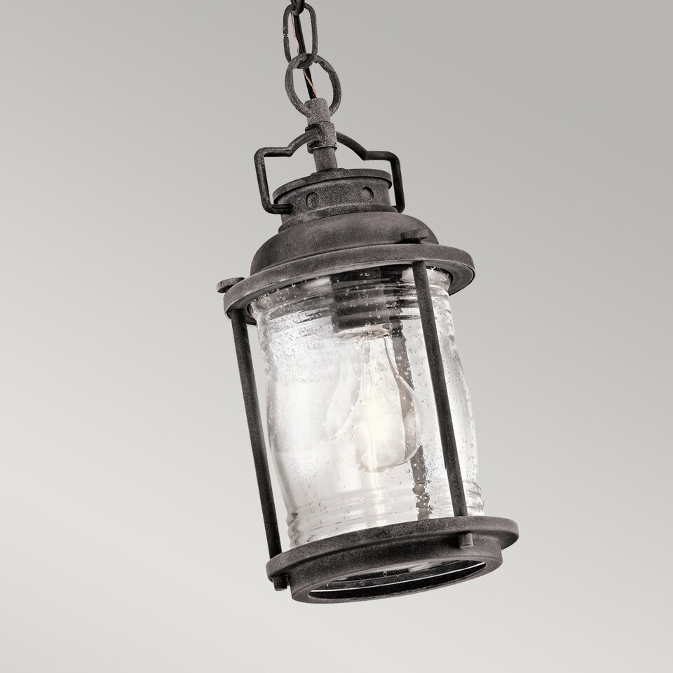 image 1 of Ashland Bay 1 Light Small Outdoor Ceiling Chain Lantern Zinc IP44, E27