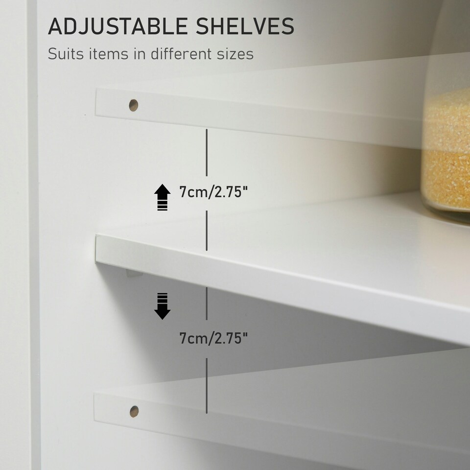 image 1 of Kitchen Island Storage Cabinet Rolling Trolley with Wood Top, 3-Tier Spice Rack