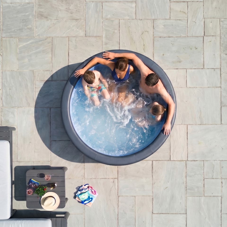 image 1 of Wave Tahoe 4 Person Eco Foam Hot Tub, Pebble White