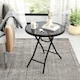image 8 of COSTWAY Folding Glass Table Portable Patio Coffee Table Black