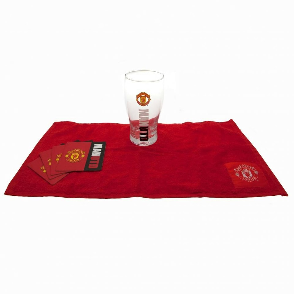 image 1 of Manchester United FC Official Mini Bar Set - Red - One Size