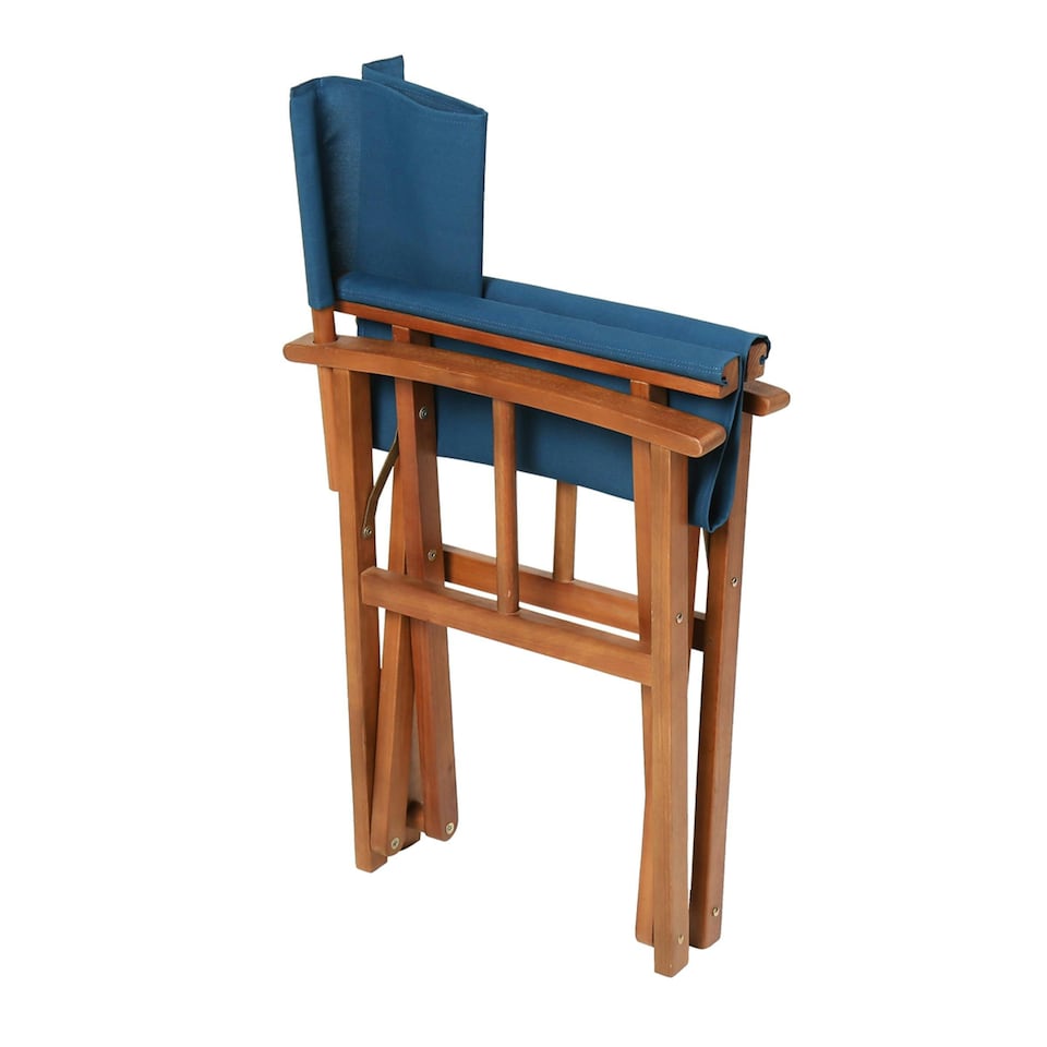 image 1 of Charles Bentley FSC Wooden Pair of Folding Directors Chairs Teal Pop-Up Garden