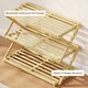 image 7 of HOMCOM 3-Tier Bamboo Shoe Rack, Folding Shoe Shelf, No Assembly, Portable Storage Organiser for Entryway, Hallway, Living Room, Small Space, Holds up to 9 Pairs, Natural | Brown | Natural wood finish
