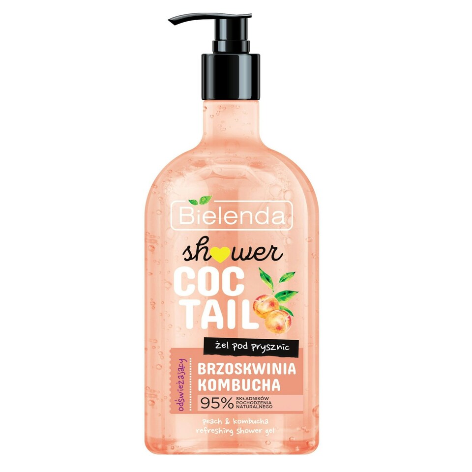 image 1 of Bielenda Shower Coctail Refreshing Shower Gel Peach & Kombucha 95 % Natural Ingredients 400ml