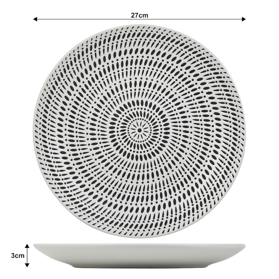image 1 of 16pc White Pad Print Dinner Set