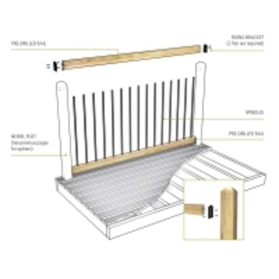 image 1 of Cheshire Mouldings Traditional Decking Balustrade Kit (W) 1800mm