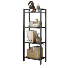 4 Tier Storage Standing Shelf Furniture Black Black | One Size