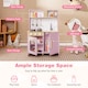 image 8 of COSTWAY Kids Kitchen Playset Pretend Play Kitchen Set with Sounds-Pink