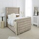 image 1 of Meila Plush Double Bed Frame - Beige