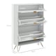 image 3 of HOMCOM Slim Shoe Storage Cabinet with Flip Drawers for Entryway, Hallway, White