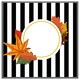 image 4 of Blach stripes, autumn leaves (Picture Frame) White | S