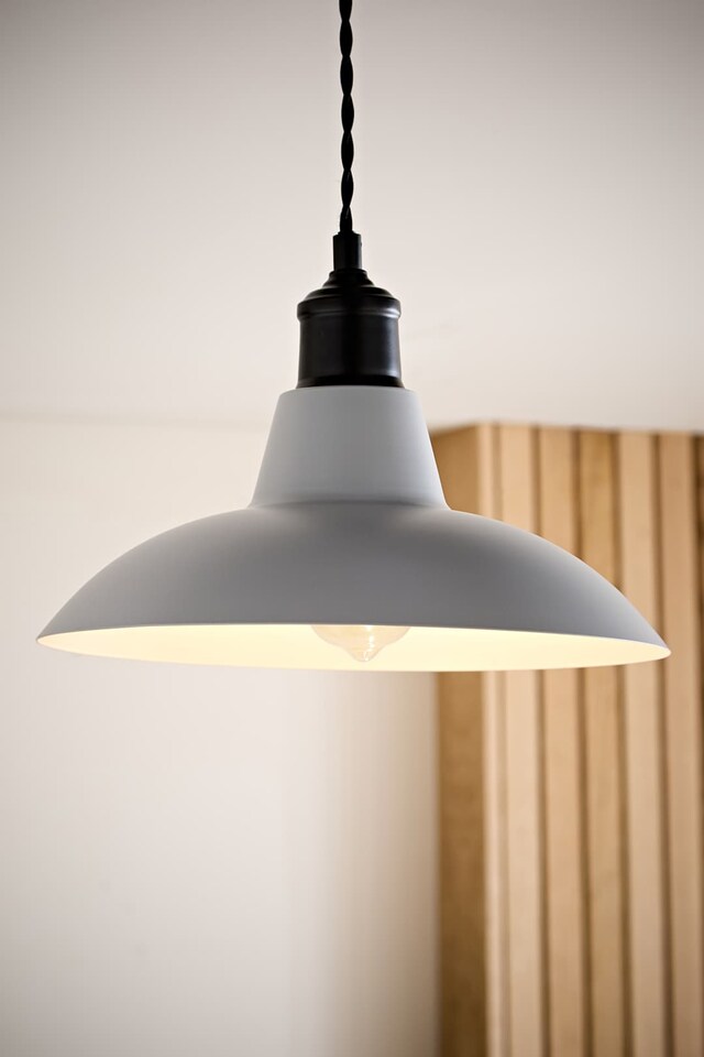 image 1 of ValueLights Civic Pair Cool Grey Ceiling Pendant Shades | Grey
