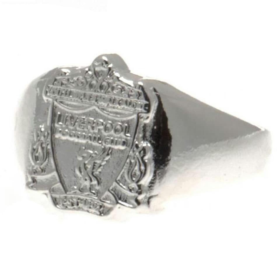 Liverpool FC Official Silver Plated Crest Ring - Silver - L