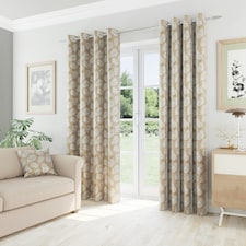 Oakland Latte Curtains 90 x 90 inch (229 x 229 cm) Room Darkening Eyelet Thermal Noise Reducing Curtains for Bedroom and Living Room
