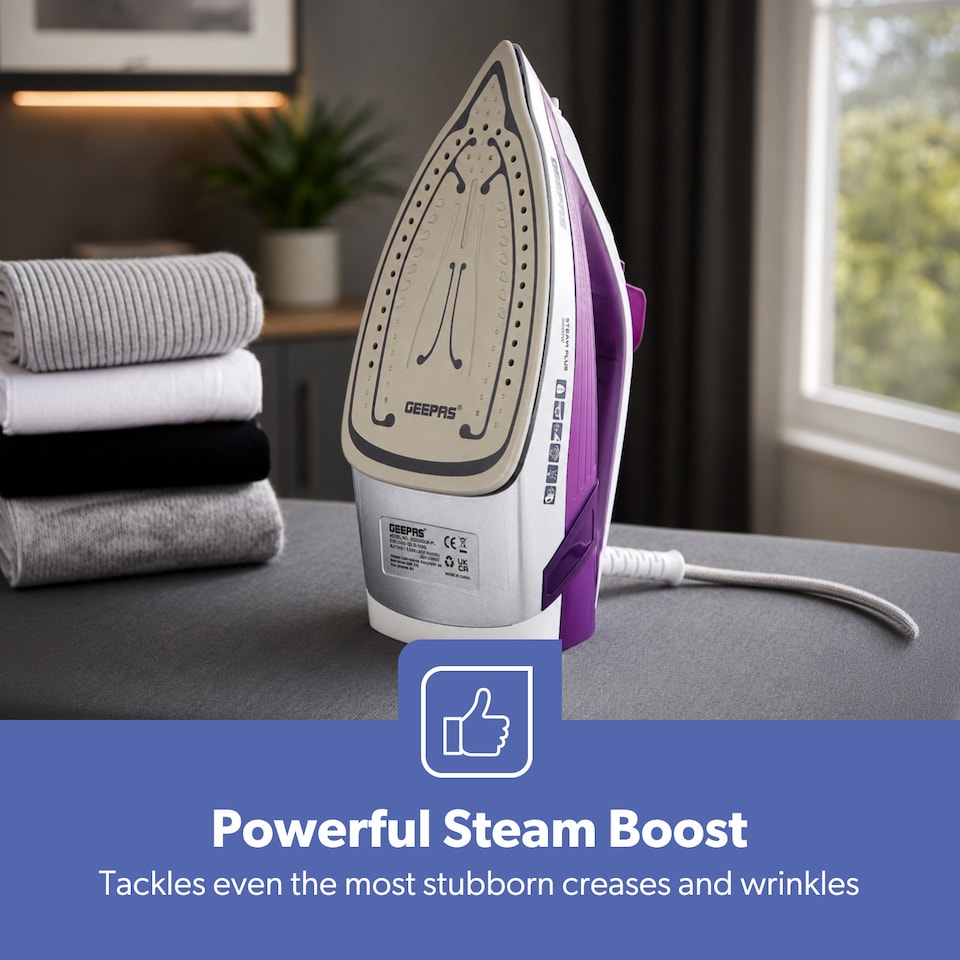 image 1 of GEEPAS Steam Iron  2000W Purple
