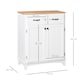 image 5 of HOMCOM Modern Kitchen Cupboard, Wooden Storage Cabinet, Tableware Organizer with 2 Drawers for Living & Dining Room, White