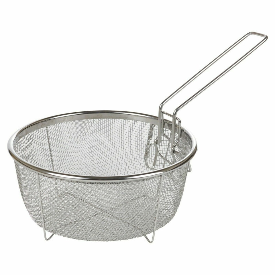 image 1 of 24cm 9 Non-Stick Chip Pan Deep Fat Fryer Cooking Pot with Frying Basket and Lid Set | Brown | 1